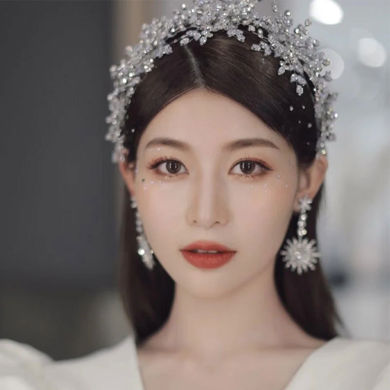 Sneeuwvlok Zirkoon Tiaras En Kronen Bruidsmeisje Bruiden Rhinestone Hoofdband Bruiloft Haaraccessoires Bruids Haar Sieraden