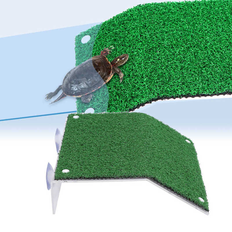 Tortoise Terrace Artificial Green Lawn Turtle Climbing Terrace for Aquatic Pet