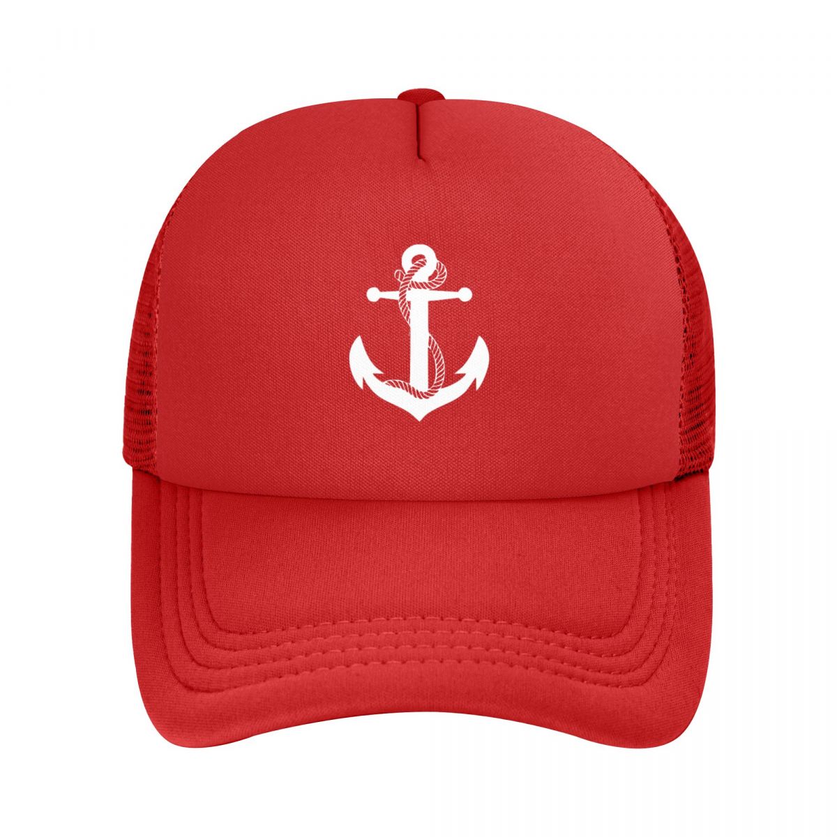 Gorra de béisbol de malla de capitán náutico, sombrero de sol ajustado, transpirable, Snapback, otoño: Rojo