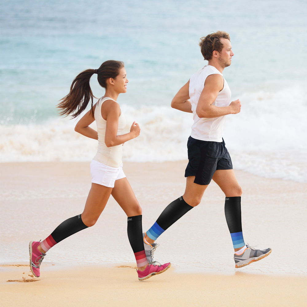 1 Paar Waden-Kompressionshülsen, Lauf-Bein-Kompressionshülse, 20–30 mmHg, Kompressionssocken für Schienbeinschiene für Männer und Frauen