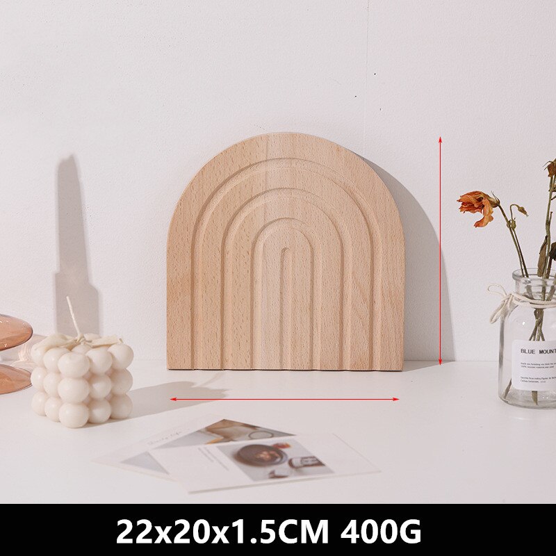 Photography Photo Props Food Storage Fruit Dessert Dinner Bread Tea Coffee Wood Wave Trays Plate Desk Decorations Wooden Crafts: Silver