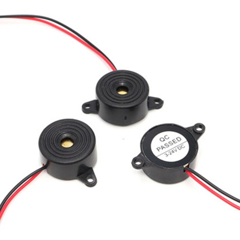 Emergency Alarm Sounder DC 3-24V Beep Piezo-Electronic Buzzer Alarm Sounder Car 95DB Continuous Sound Beeper Black