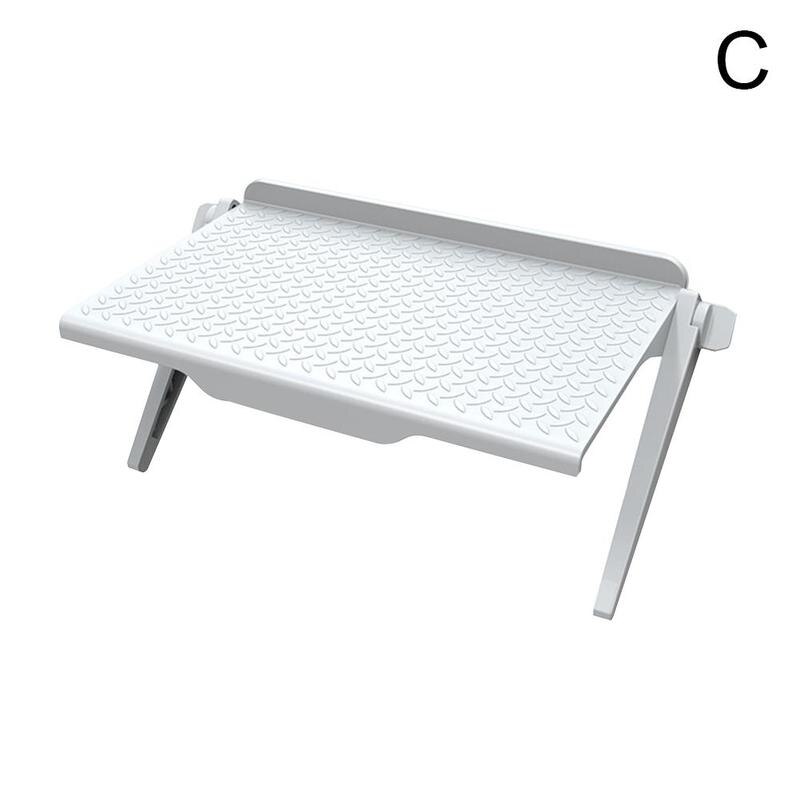 Adjustable Rack Tv Screen Top Storage Shelf Holder Monitor Organizer Computer Bracket Office Home Shelf Stand Display Deskt Y2j1: S white