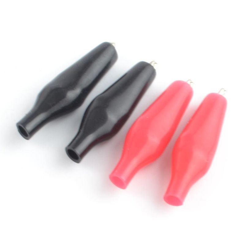 10pz28MM Coccodrillo in Metallo G98 Coccodrillo Elettrico Morsetto test della Sonda metro Nero Rosso con di Avvio di Plastica auto auto B