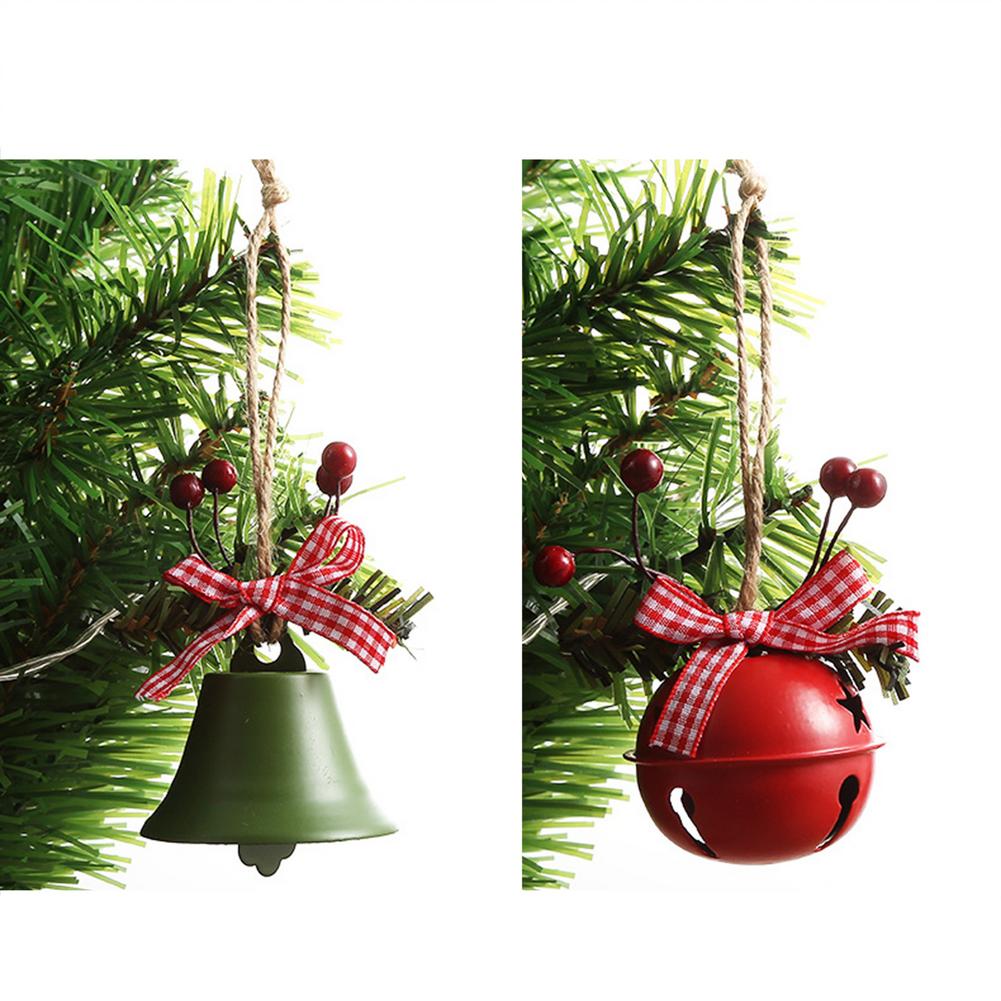 1Pc Kerst Bel Rood Wit Groen Metal Jingle Bells Kerstboom Opknoping Hanger Ornament Kerst Decoratie Voor Thuis