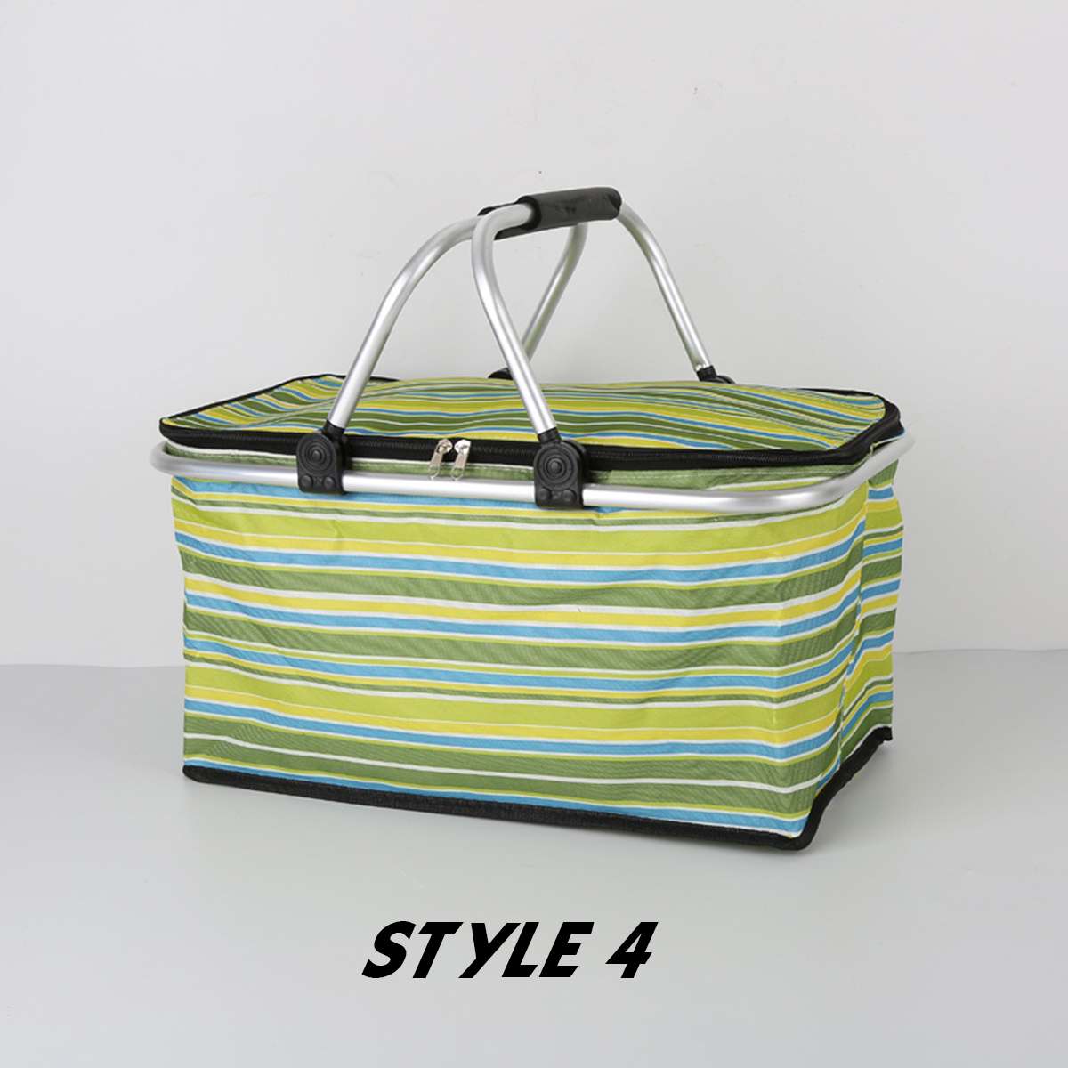Folding Picnic Basket Insulated Fresh Outdoor Food Box Hiking Camping Lunch Box Portable Shopping Bag 9 Style Waterproof Ice Bag: Style 4