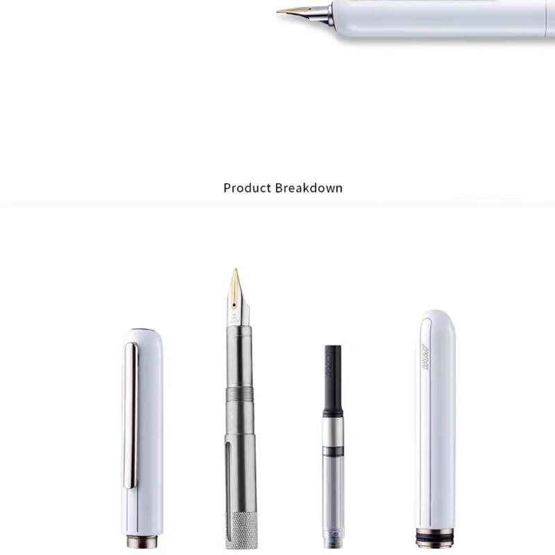 Red Dot Award LM Dialog Focus 3 Fountain Pen Black Titanium 14K Gold Tip Nib Ink Retractable Pens