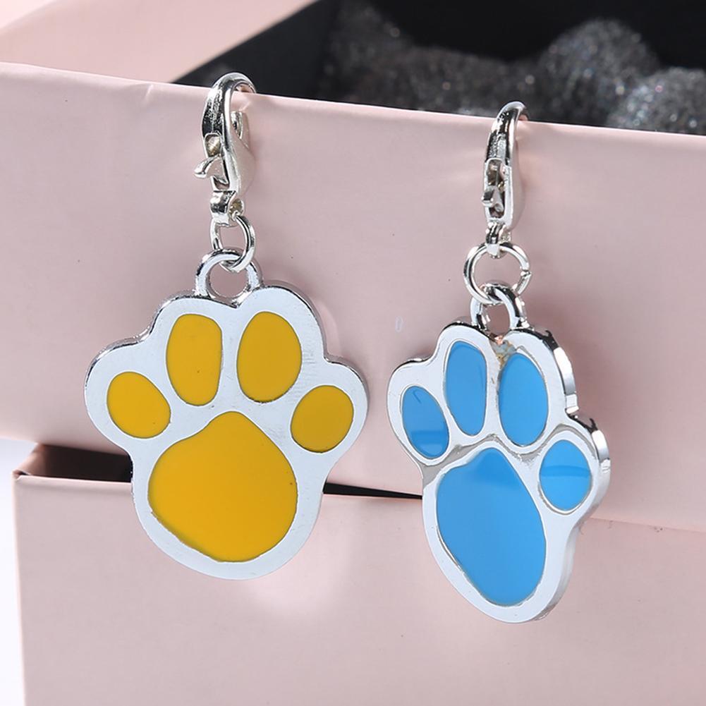 Étiquettes d&#39;identification Anti-perte en forme de patte pour chien, chiot, chat, pendentif de collier, breloque, accessoires pour animaux de compagnie
