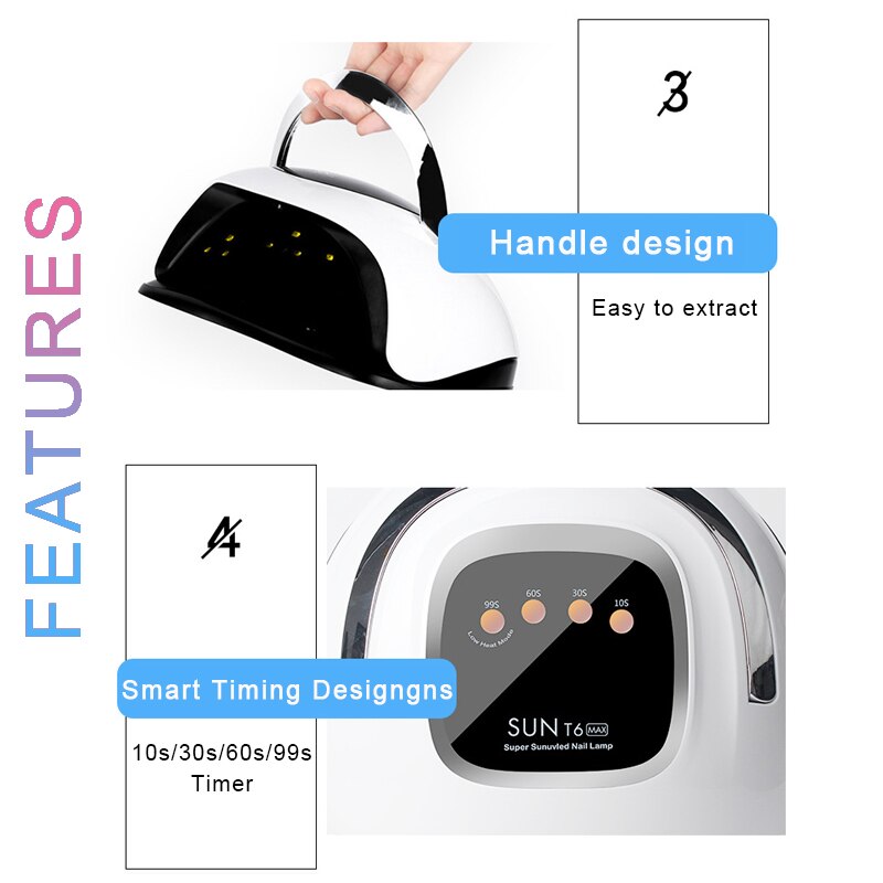 SUN T6 MAX – lampe UV à 57 led pour sécher tout vernis à ongles Gel UV, avec four à détection de mouvement, outil de manucure, nouveauté