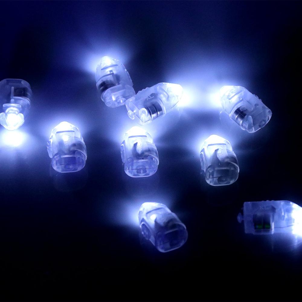 50 stk/mye mini liten ledet ballongblitslampe papirlykt til jul bryllupsfest dekor lys bz: Hvit