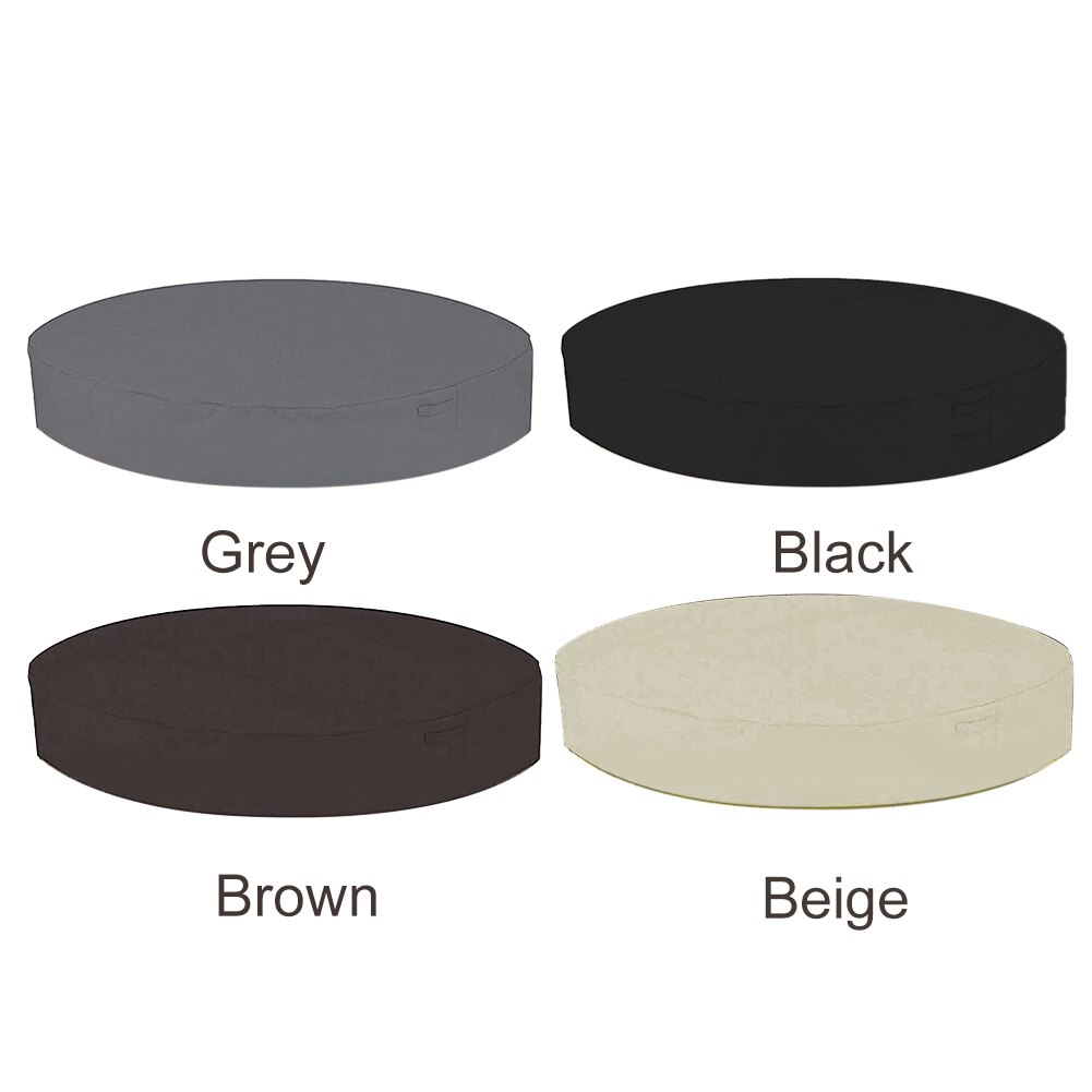Elastic Bottom Outdoor Spa Protector Solid Tub Cover Shade Round Portable Waterproof Foldable Weather Resistant Anti UV