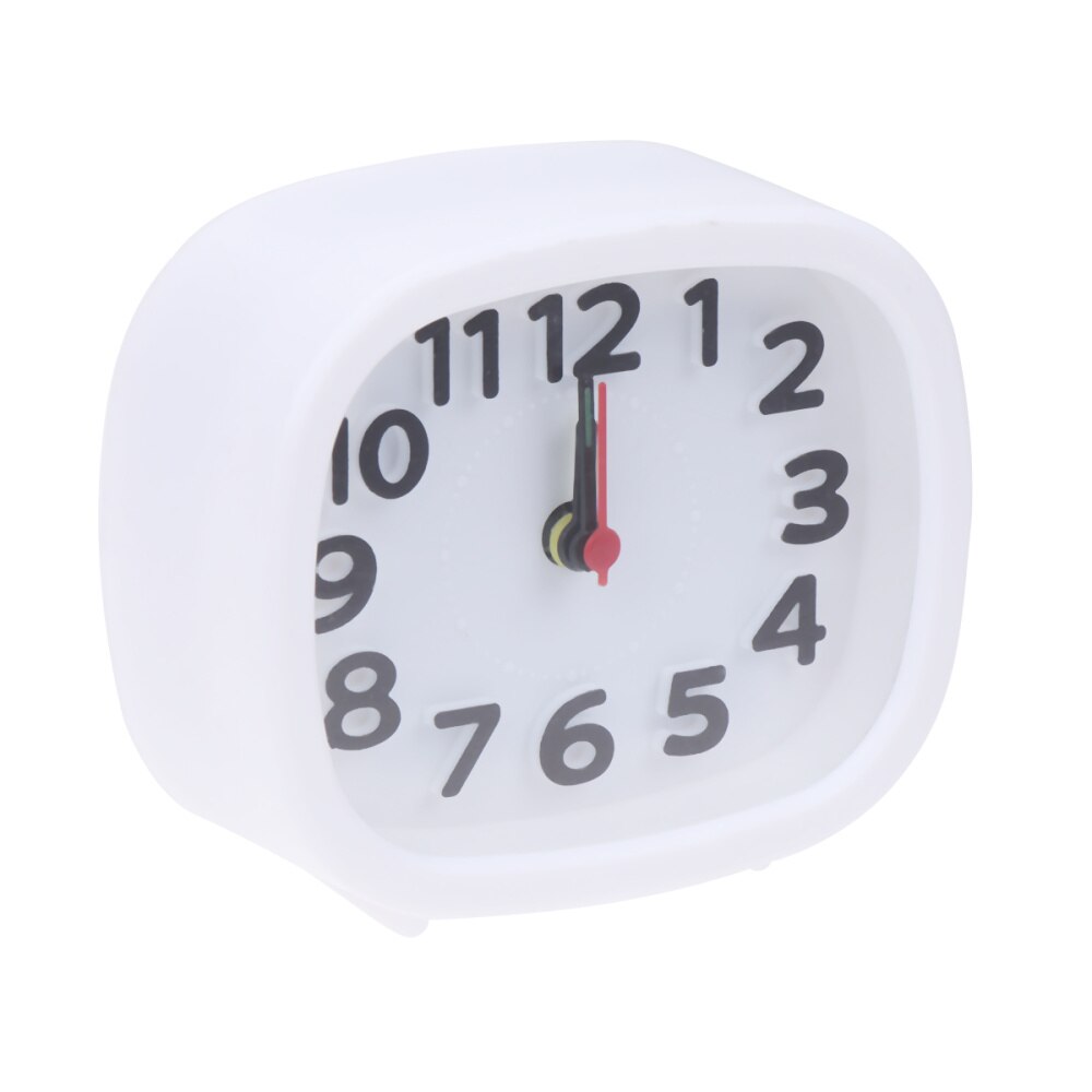 Simple Square Alarm Clock Small Desktop Clock Luminous Hour and Minute Hand Kids Alarm Clock Without Battery (Black)
