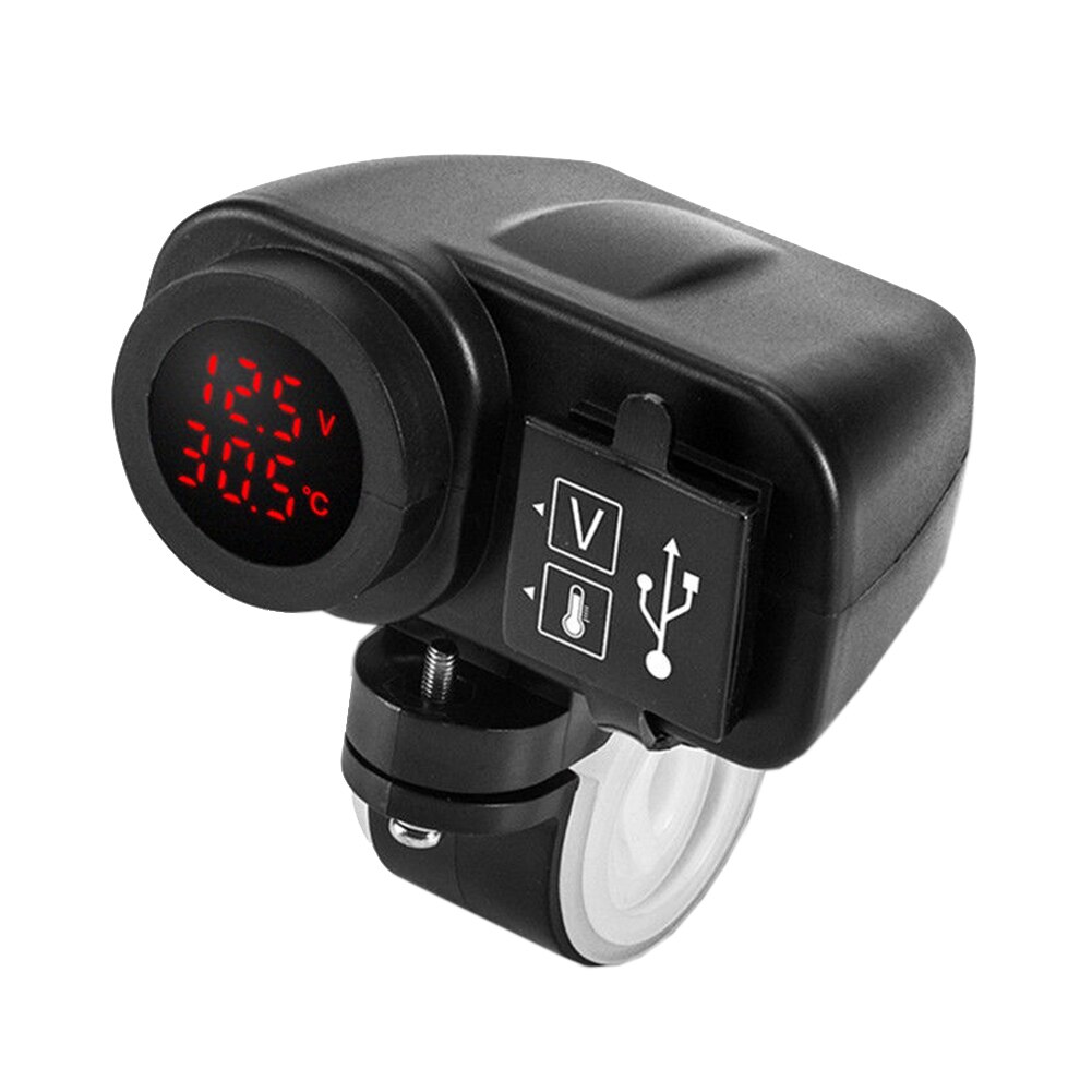 12-30v praktische motorfiets temperatuur dual ports usb lader voor buiten met voltmeter multifunctionele compacte aansluiting led display