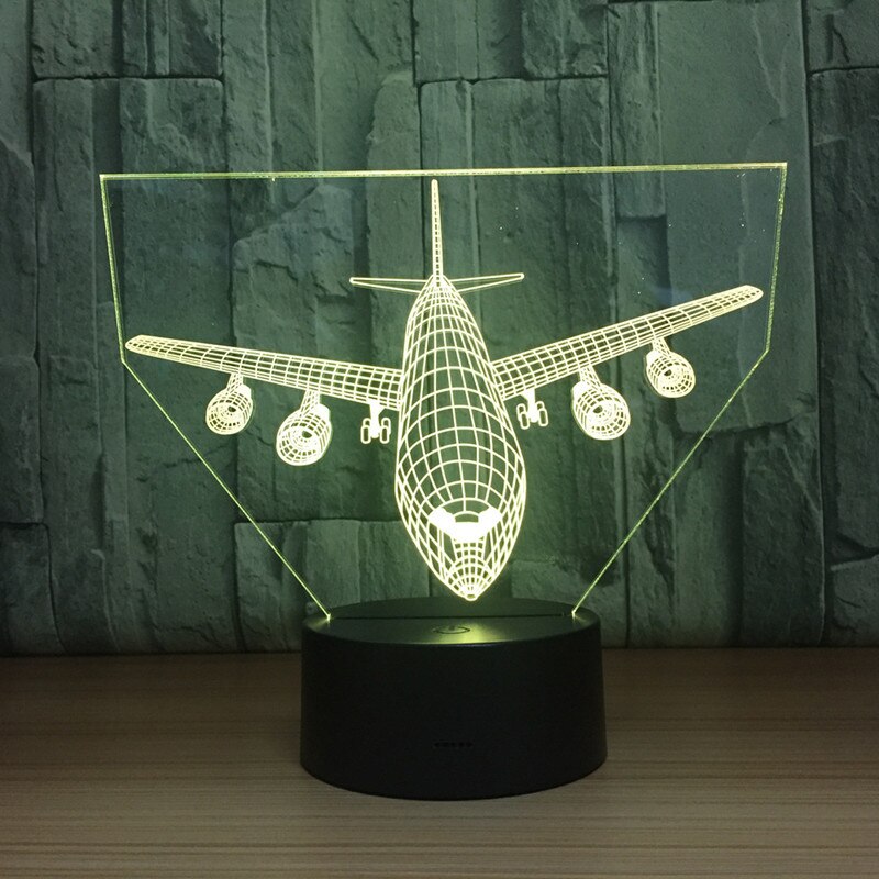 Valentinsdag 7 farveændring 3d hologram lampe fly lyser årsdagen kæreste