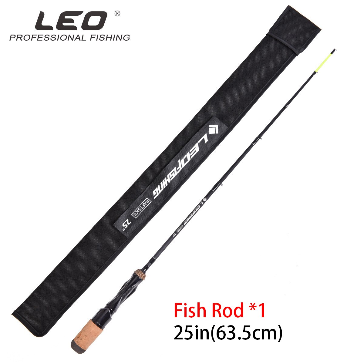 LEO integrated flat body ice fishing rod single section flat fishing rod: YELLOW