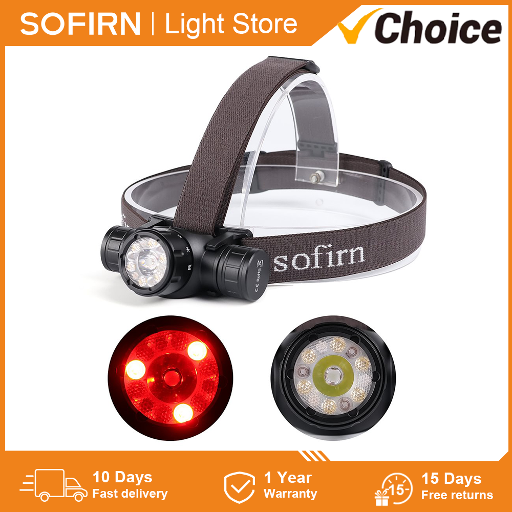 Sofirn HS21 Stirnlampe, 2000 lm, Infrarot-Induktions-Taschenlampe, 18650 USB C, wiederaufladbare Taschenlampe, SFT40, rot LED, leistungsstarker Scheinwerfer, IP65
