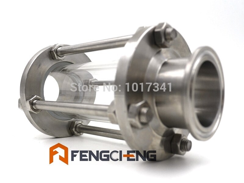 1.5"TC Inline Sight Glass, Sanitary Sight Glass, Tri Clover Type, Homebrew Hardware, 3A