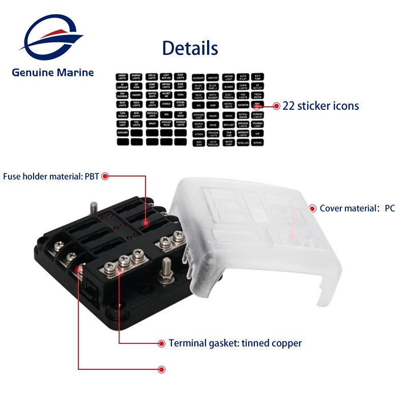 12V 32V Plastic Cover Ats Fuse Box Holder 6 Manieren 12 Manieren Voor Auto Boot Marine Trike rv Speedboot Accessoires