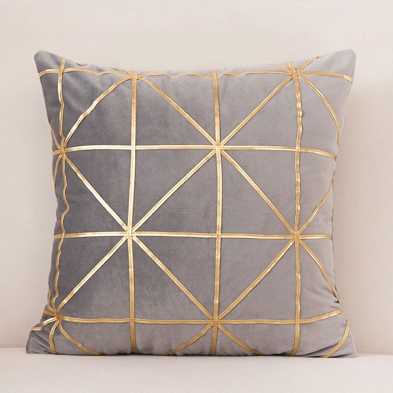 Housse de Coussin en velours 45x45cm Taie D'oreiller Classique Coussins Couvre Fournitures de Maison Taille Housse de Coussin Décontracté Taie D'oreiller: Gris clair