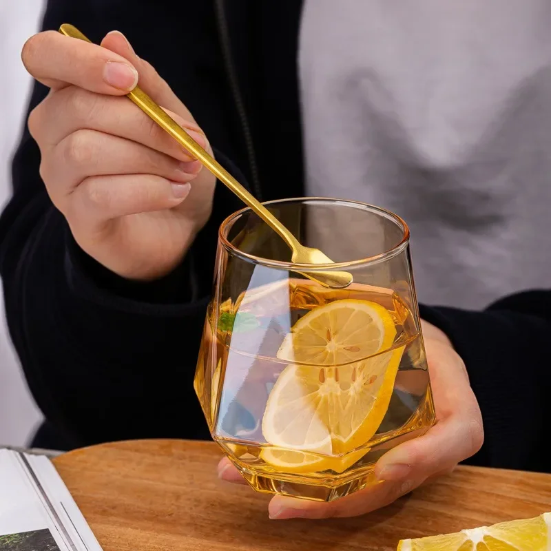 300ml Hexagonal Edge Wine Glasses Transparent Cocktail Glass Party Bar Club Banquet Drinking Ware Champagne Lemon Water Cup