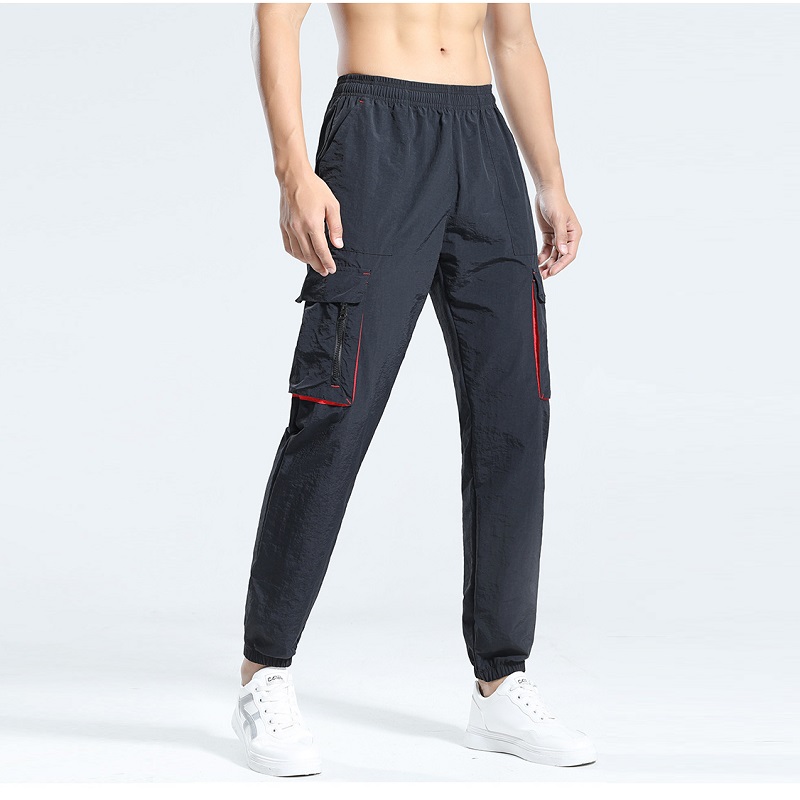 Sport Cargo Broek Mannen Multi-Pocket Functionele Sport Broek Jeugd Tij Geweven Casual Mannen Fitness Broek Jogger broek