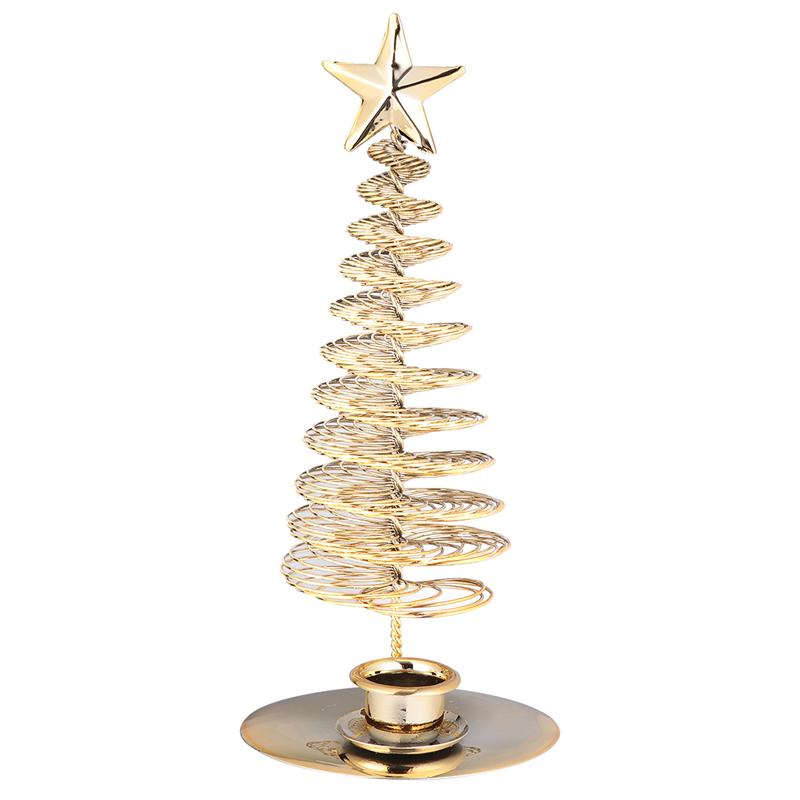 Christmas Candle Stand Pine Tree Shaped Candle Holder Metal Candlestick Christmas Decoration Party Supplies Home Decor: Default Title