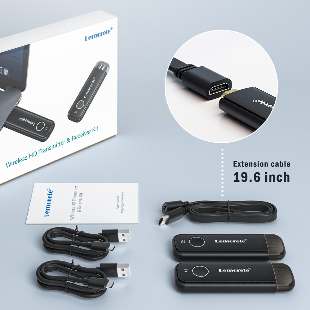 Lemorele Draadloze HDMI Zender Ontvanger 1080P Display Dongle Extender Ontvanger Meerdere tot 1 Display Voor Camera Laptop PC