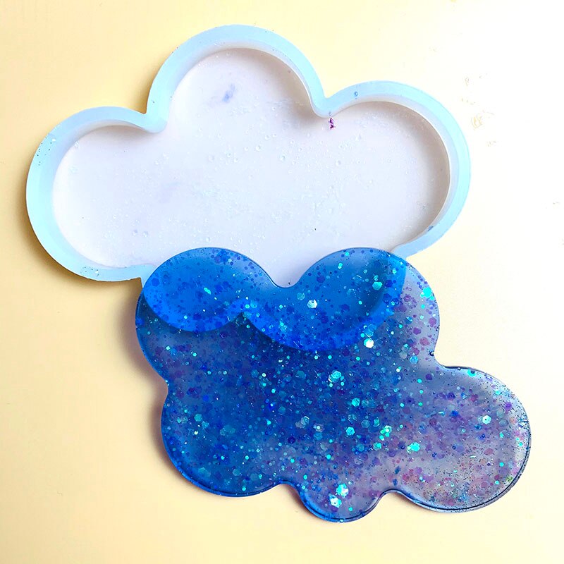 Gran corazón de la nube del Pentágono de silicona molde resina epoxi para DIY hecho a mano propia Mesa Montaña Rusa líquido Artst moldes de silicona y epoxi resina