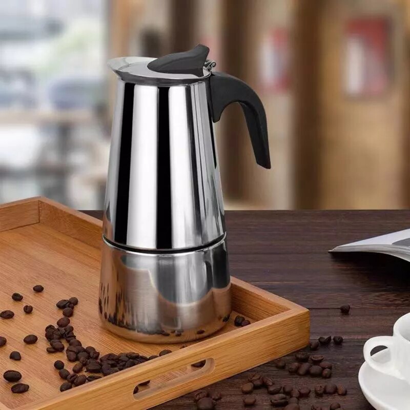 Steel Mocha Coffee Pot Mocha Coffee Maker Espresso &amp; Latte Cooker Coffee Maker Percolator Drink Tool Cafetiere Latte Cooker