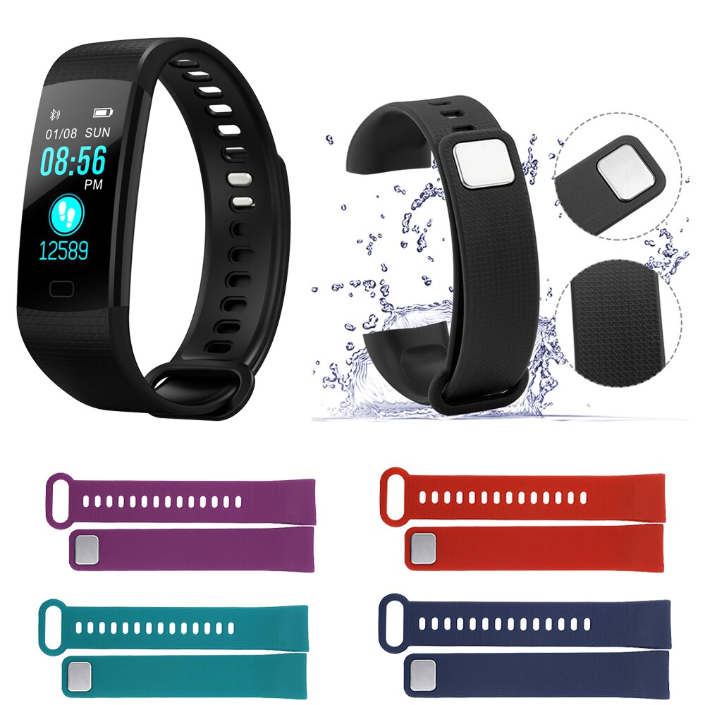 Y5 Smart Bracelet uomo donna Sport Watch cardiofrequenzimetro Fitness Tracker orologio per la pressione sanguigna schermo a colori Activity Tracker cinturino da polso