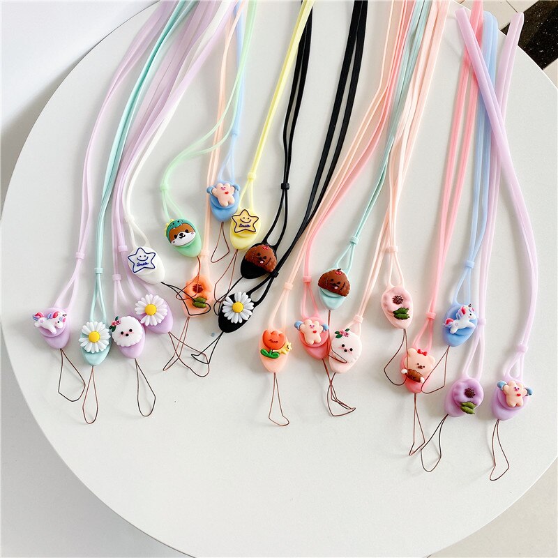 Cute Keychain Straps Rope Mobile Phone Neck Strap Lanyard for ID Card key chain USB badge holder DIY Lariat Lanyard Hang String