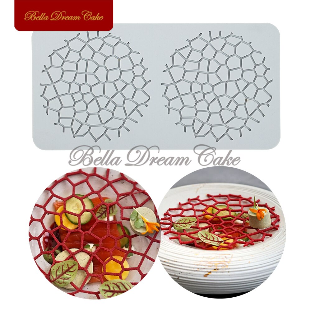 Tapis de dentelle en forme de feuille de houx/Floral, 1 pièce, moule à Fondant de chocolat, à faire soi-même, coussin en Silicone, outils de décoration de gâteaux, ustensiles de cuisine: Style 3-LFM-116