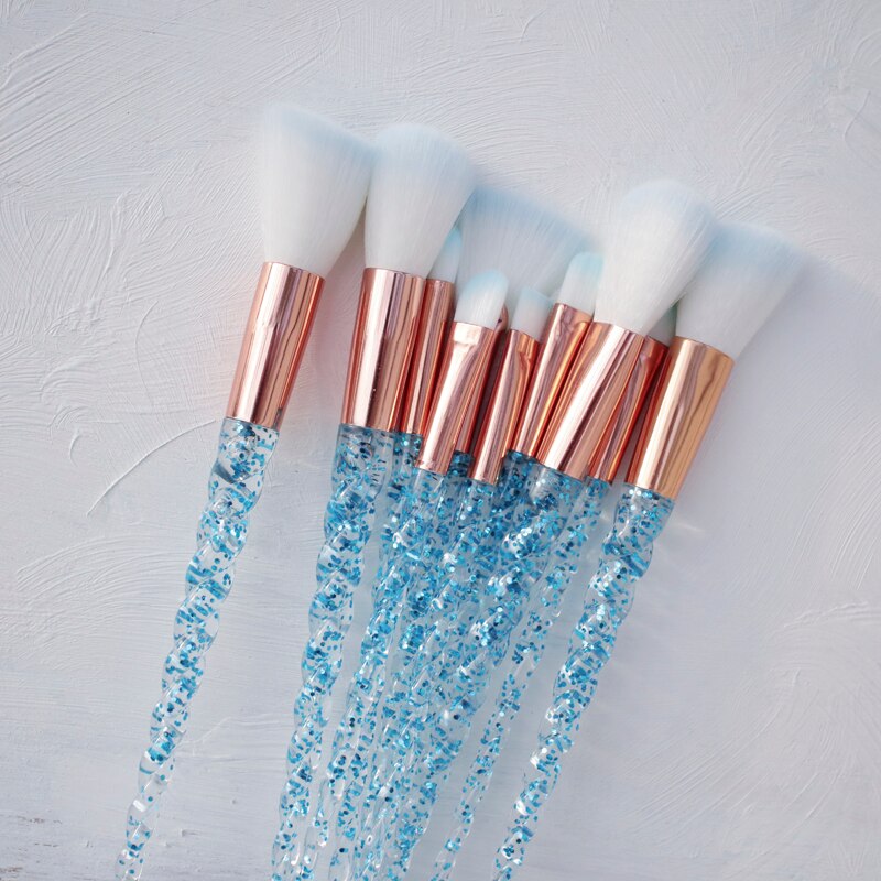 10 Piece Unicorn Makeup Brush Set Liquid Foundation Cosmetics Blush Eyeshadow Eyebrow Brush Women Beauty Glitter Makeup Brush