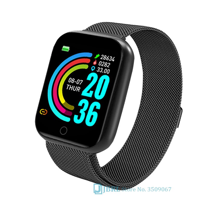 Newest Smart Band Women Men Smartwatch Bluetooth Ladies Fitness Bracelet Mens Waterproof Android IOS Phone Heart Rate Sports: steel black