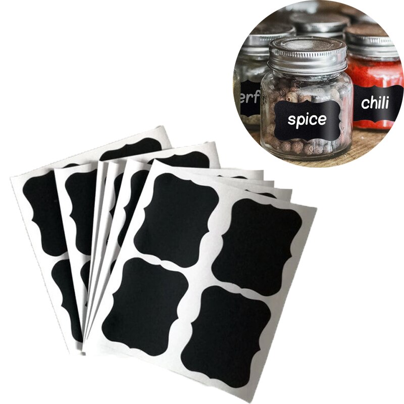 36 Stks/set Uitwisbare Schoolbord Sticker Craft Keuken Potten Organizer Labels Waterdicht Krijtbord Keuken Spice Label Stickers