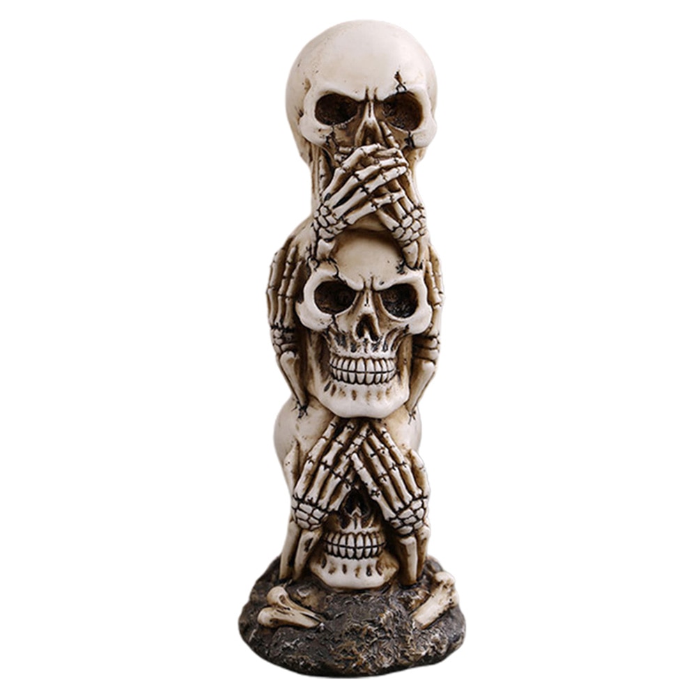 Halloween Schedel Vorm Decoratie Resin Skeleton Versiering Fotografie Prop Desktop Ornament Feestartikelen Voor Bar Spookhuis