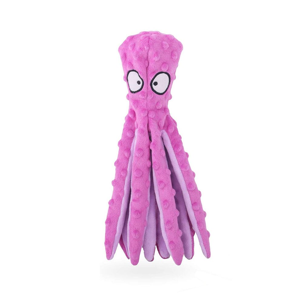 Durable Dog Squeaky Toys, No Stuffing Plush Crinkle Toys, Animal Chew Toy Interactive with Squeaker for Small Medium Large Dogs: Purple