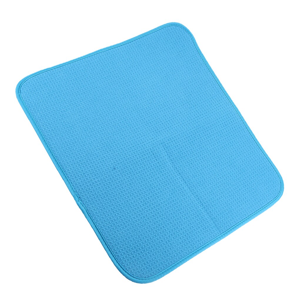 Microfiber Dish Drying Mats For Kitchen Drying Pads For Dishes Thick Absorbent Drainer Mat: Blue
