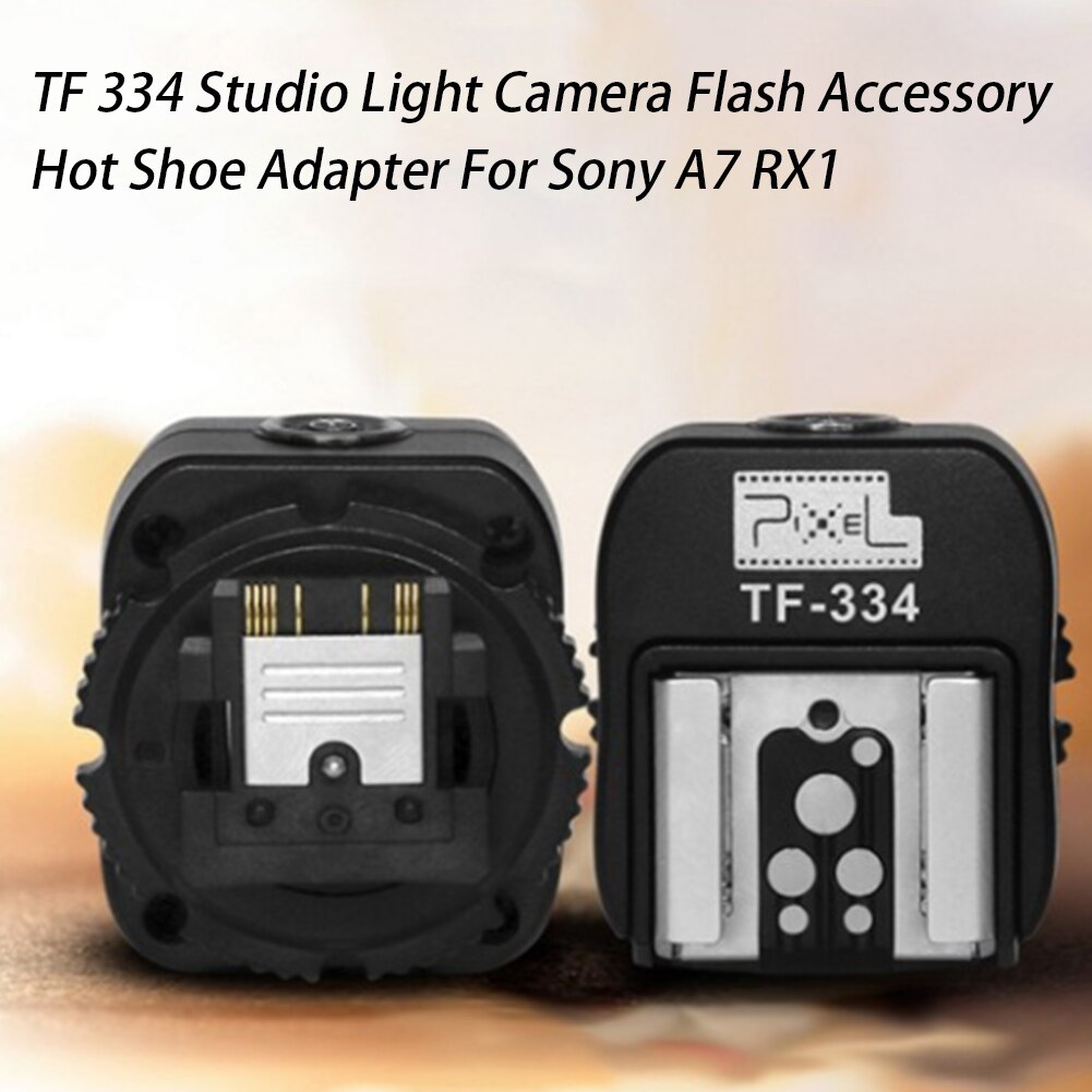 TF 334 Black With Pc Port Shoe Adapter Studio Light Aluminum Alloy Camera Flash Accessory Converter Mount For Sony A7 RX1