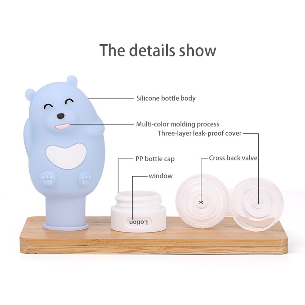 3/1pcs portable Outdoor travel set bottle squeeze cartoon animal modeling bottle Silicone little empty bottl Multi-purpose