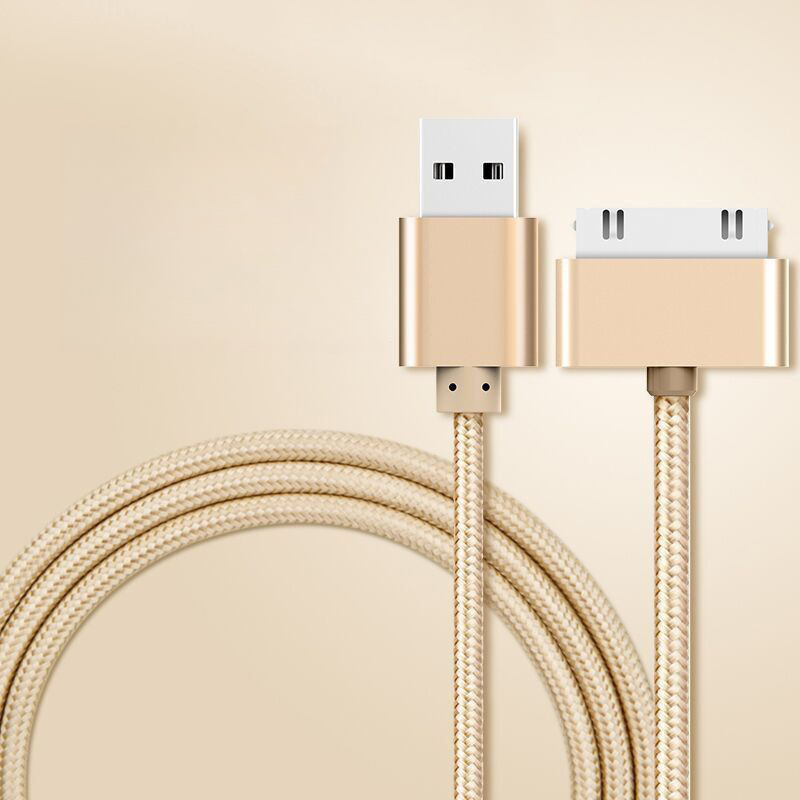 Usb-kabel för iphone 4 s 4s 3gs ipad 2 3 ipod nano touch snabbladdning 30 -stifts original laddningsadapter laddare datakabel: Blå