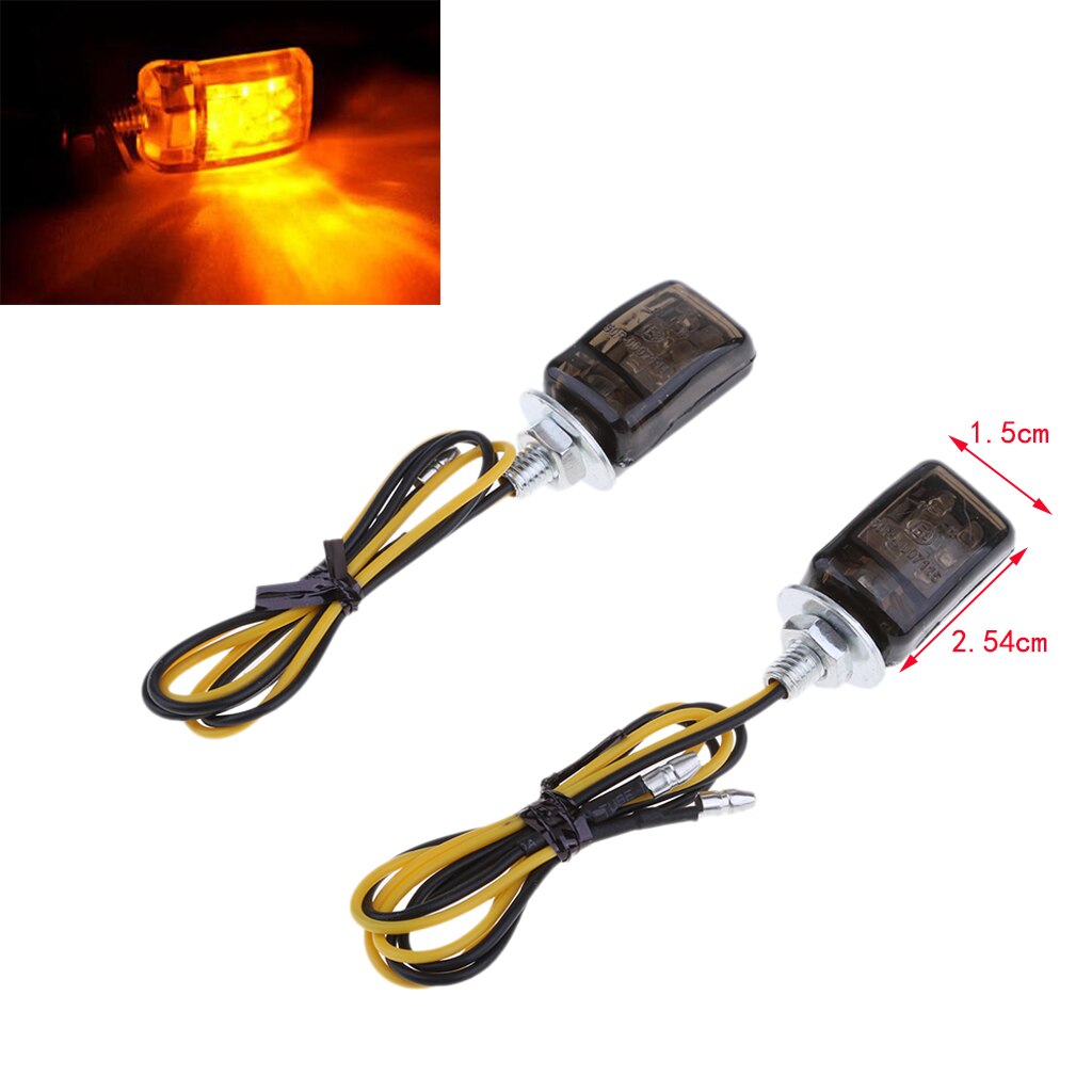 Pair Universal LED Black Micro Mini Tiny Small Indicator Turn Signal Light Motorcycle MotorBike for Yamaha Right & Left