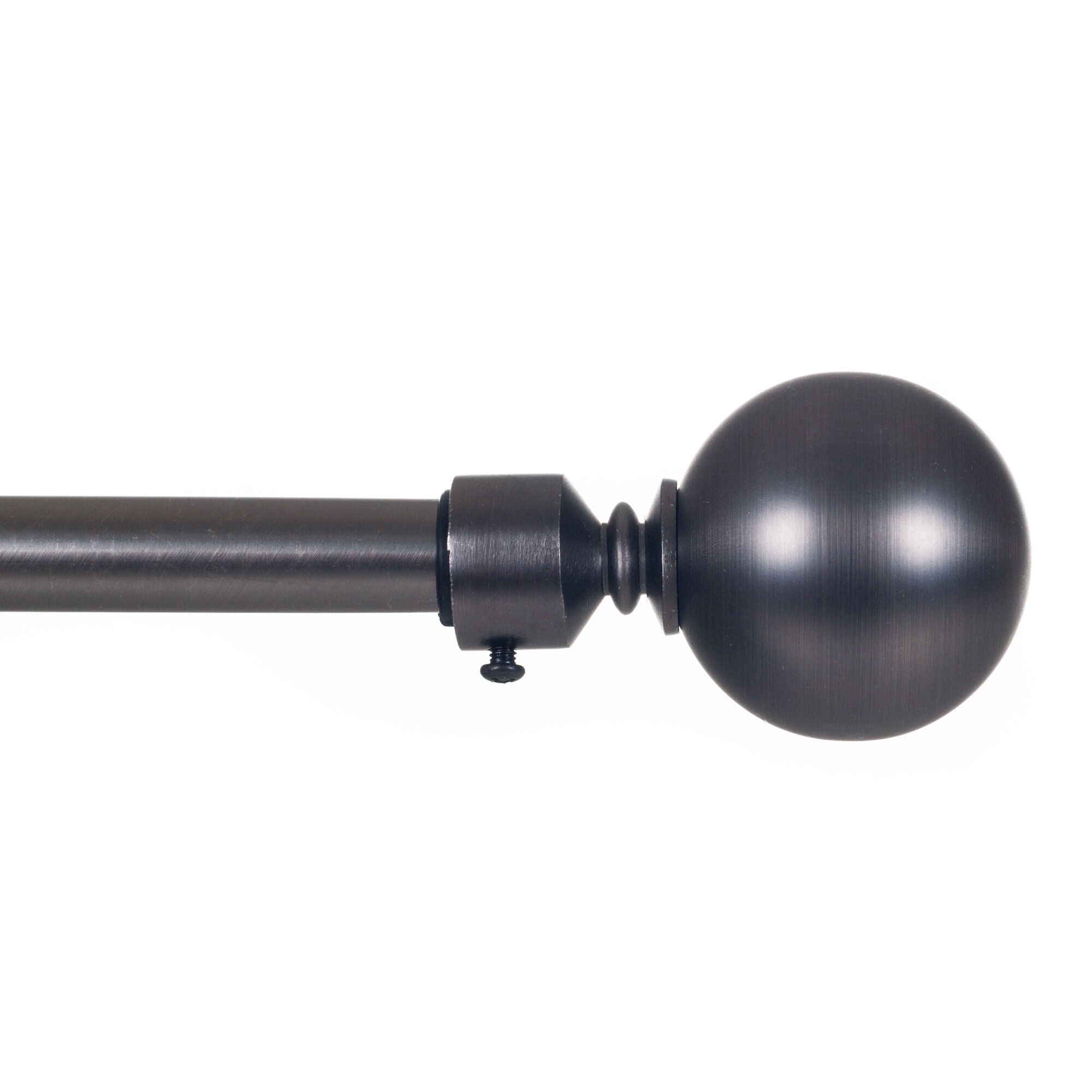 Round Ball Shaped Metal Extendable Curtain Rod 48 to 86 Inches Long Includes Hardware