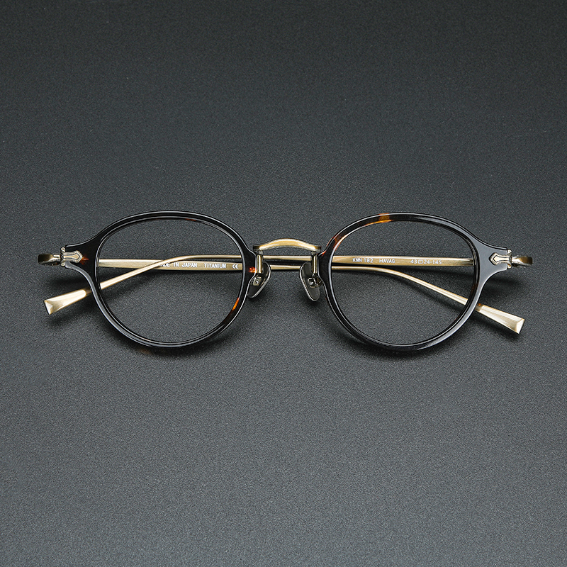 Montura de gafas de titanio de acetato Vintage para hombre, montura de gafas pequeña redonda ultraligera, gafas de de lujo de para mujer