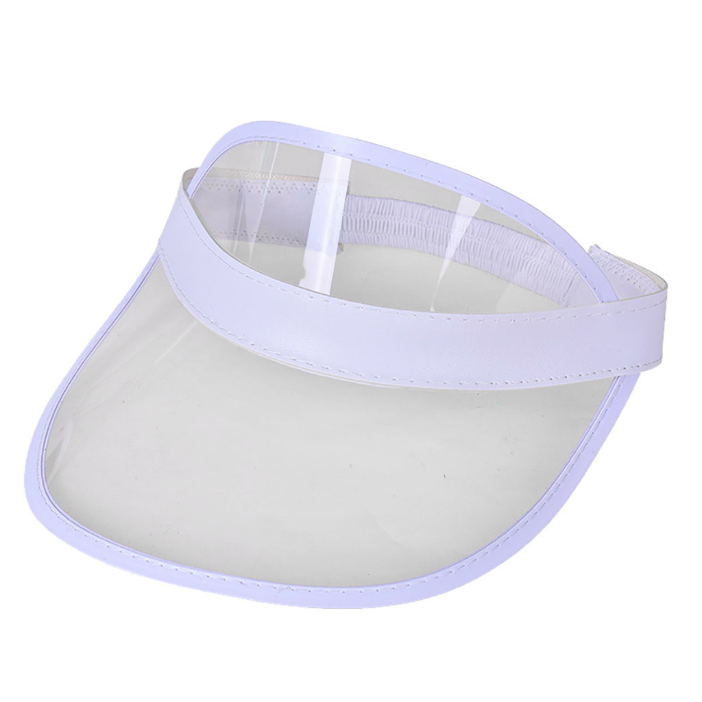 Visera transparente para hombre y mujer, visera transparente para de verano, gorra de plástico de Pvc transparente para adultos, visera, sombrero de sol Unisex para exteriores #10: White 
