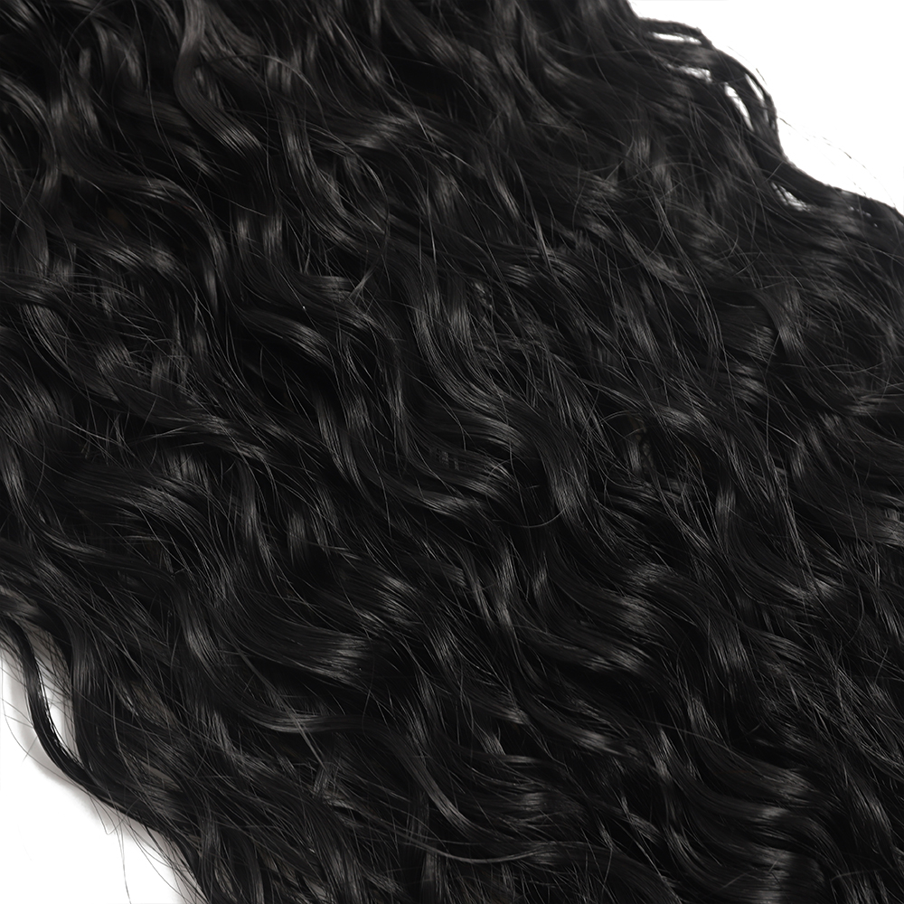 Synthetic Curly Hair Bundles Water Wave Hair Extension 1PCS/Pack 50g red-orange Color Gold Heat Resistant Fiber Kinky Curly Hair: Natural Color / 26inches