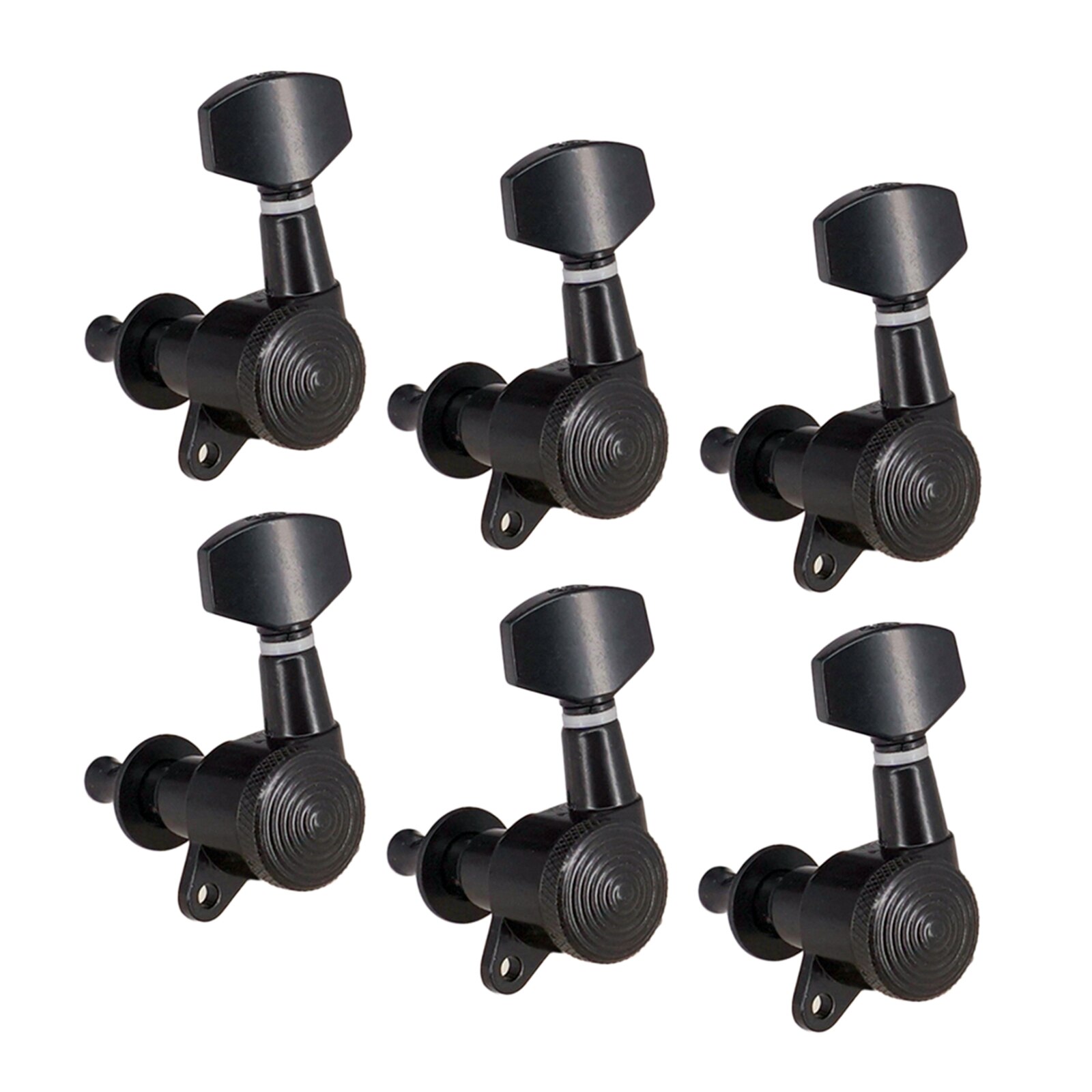 6 Stuks Zinklegering Tuners Keys Onderdelen Voor Elektrische Gitaar Accessoires: 6L Black