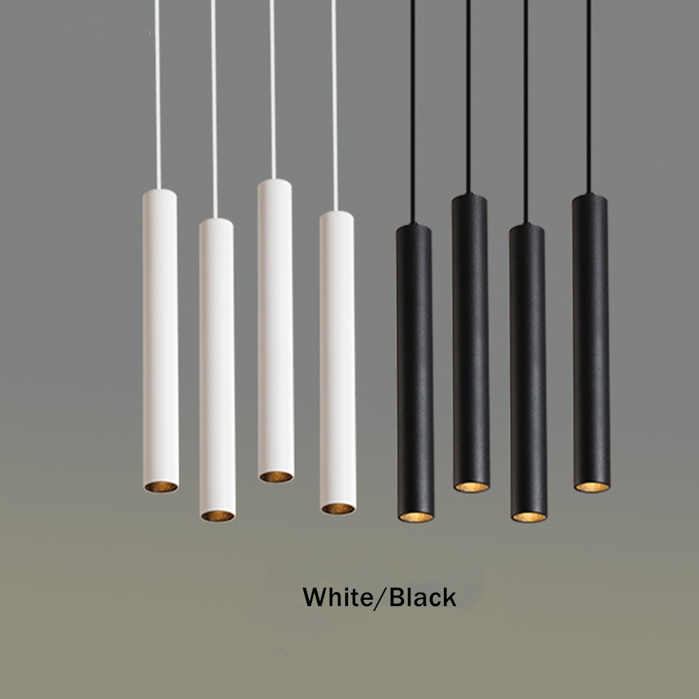 [DBF]Modern LED Track Rail Long tube 5W Pendant Lamp Island Bar Counte Shop Room Kitchen light fixtures hanglamp luminaire