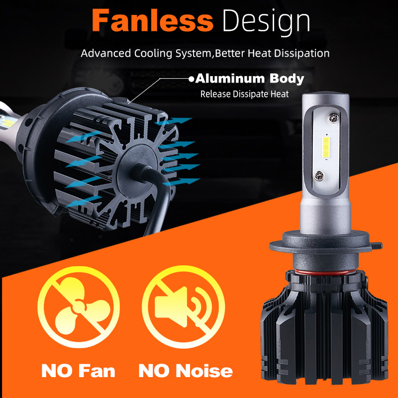 H4 LED H7 H11 H8 HB4 H1 H3 9005 HB3 Auto S5 S3 sin ventilador bombillas de faros de coche 60W 8000LM accesorios de coche 4500K luz antiniebla led