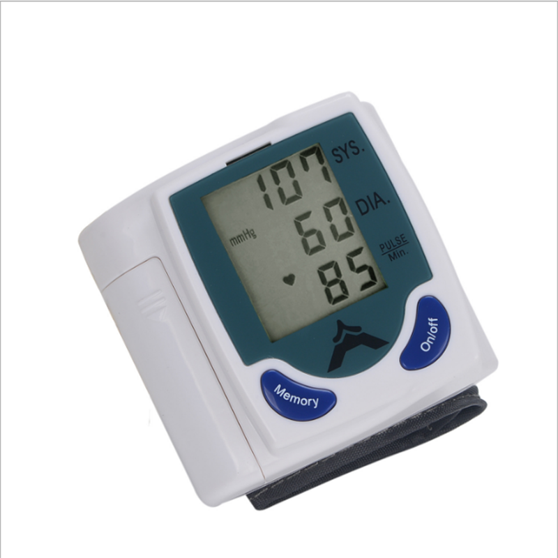 Automatisk håndled elektronisk blodtryksmåler engelsk manchet sphygmomanometer håndledsmonitor blodtryksmåling